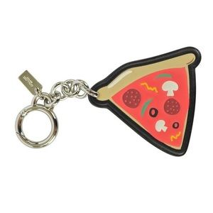 🍕 🔑 NWT Coach pizza leather key fob / keychain!